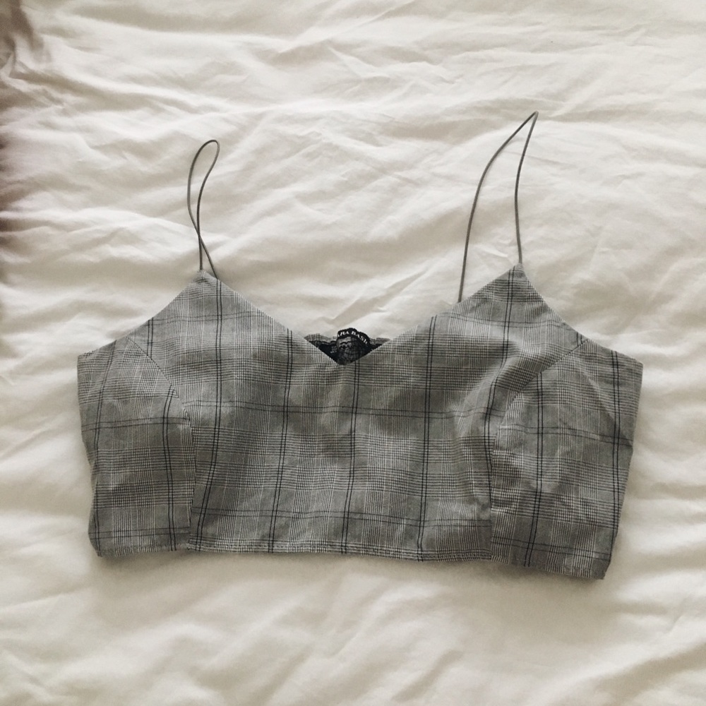 Zara grey crop top